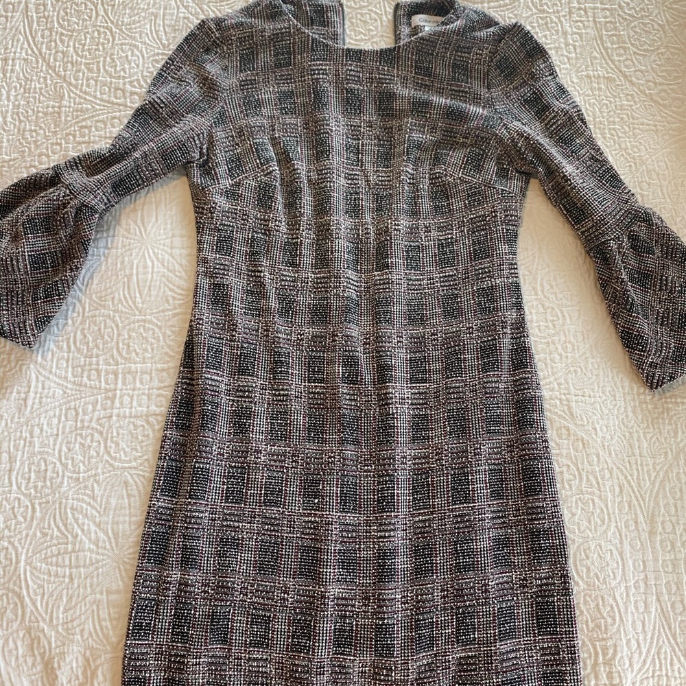 Plaid Bell Sleeve Dress Size 4